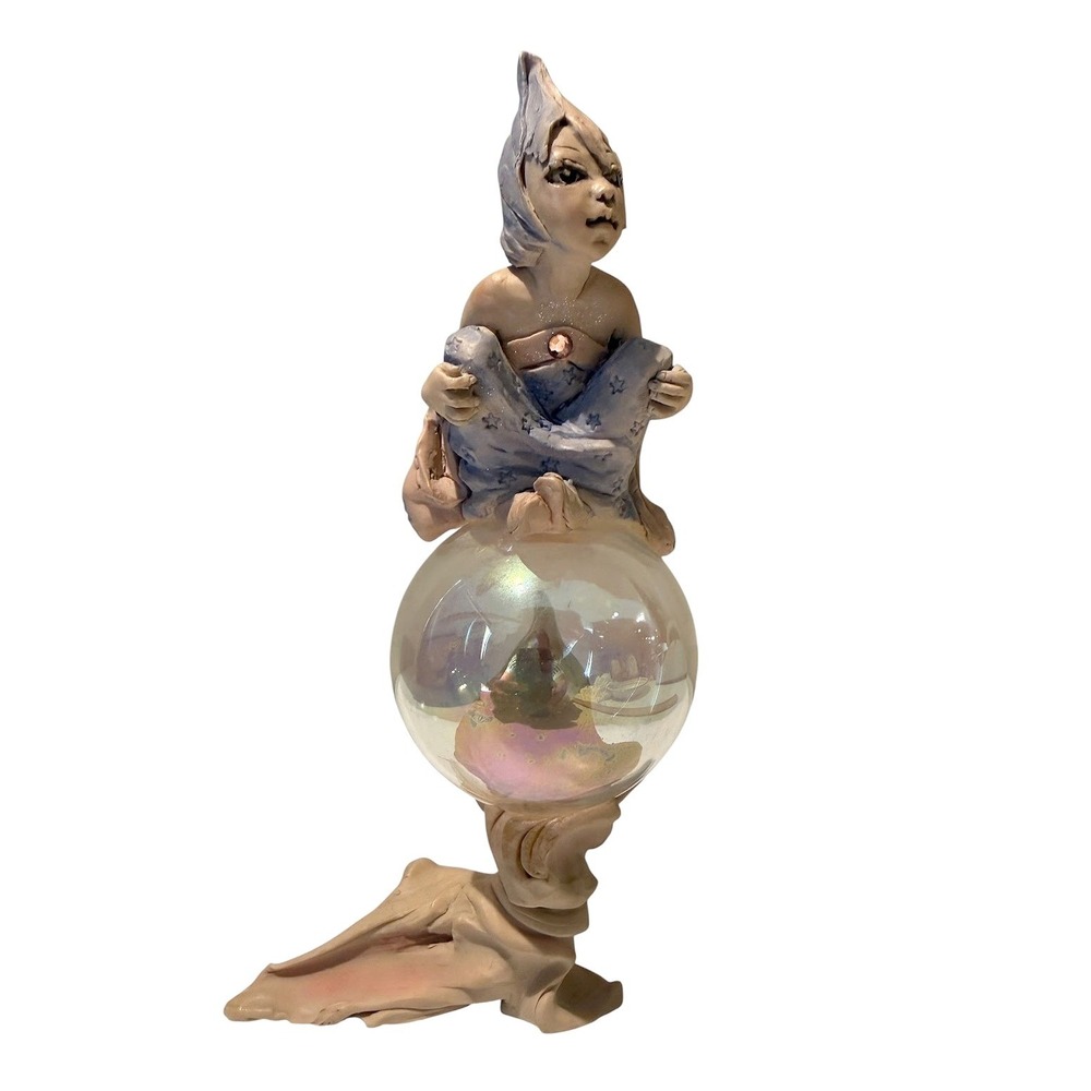 Jessica DeStefano Twilite Fairy Figurine 1989 Iridescent Orb Signed No Wings